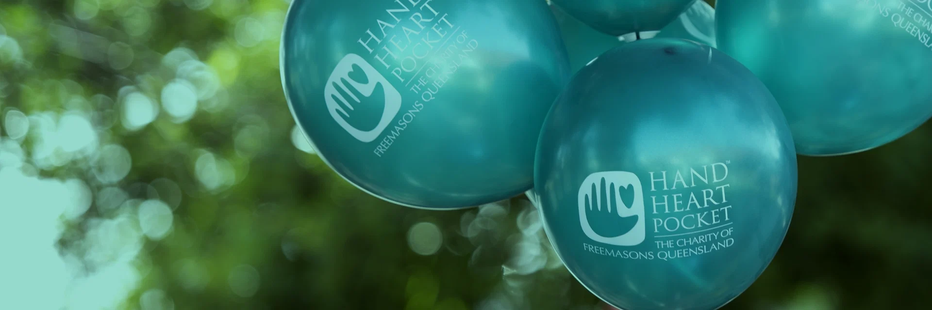 Hand Heart Pocket charity event balloons