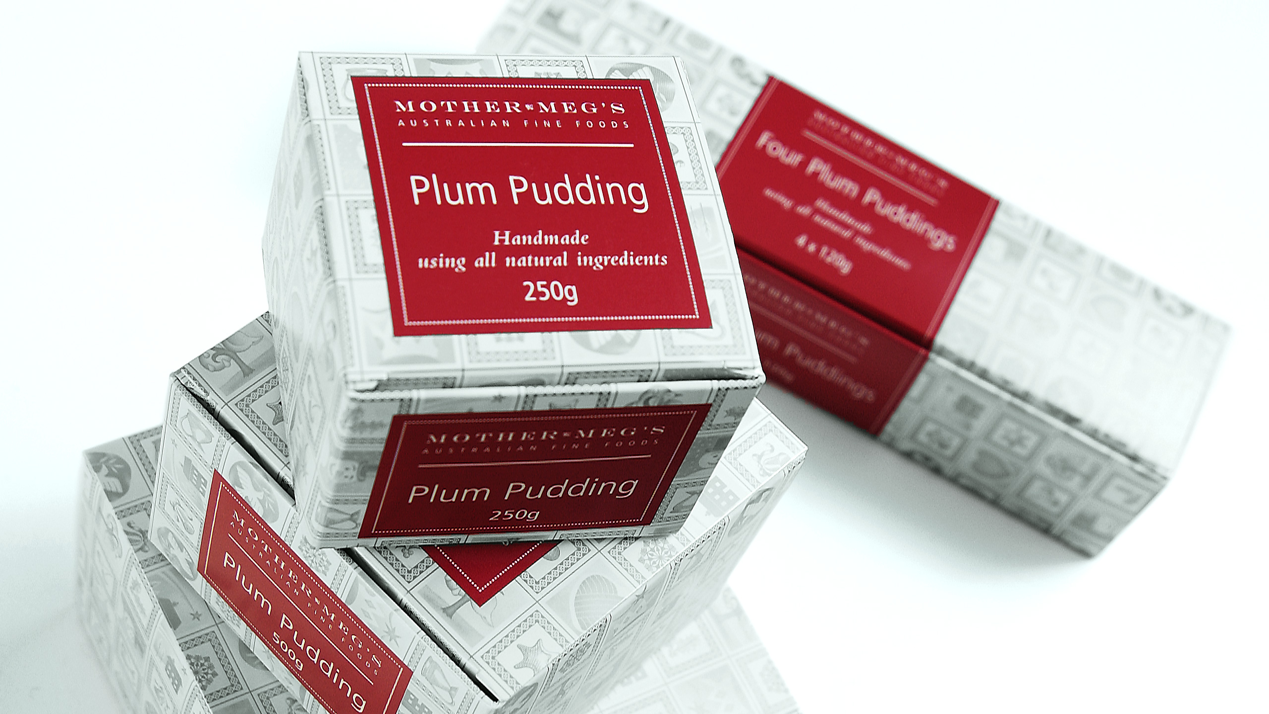 Mother Meg's Plum Pudding festive season packaging design