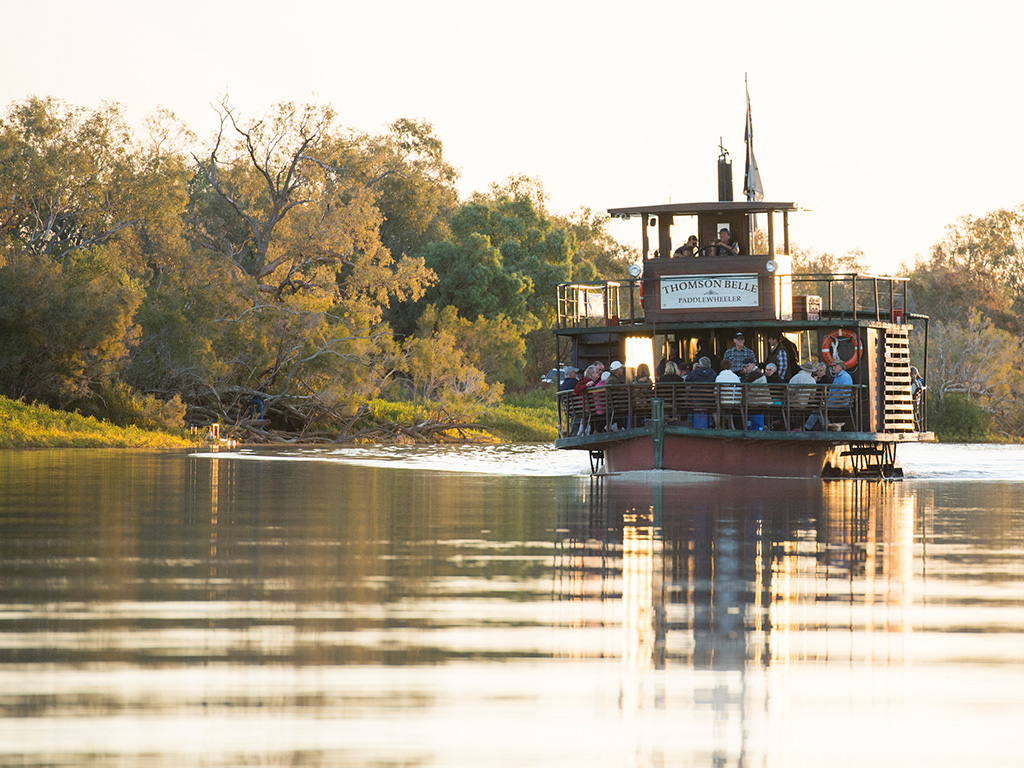 Outback Pioneers Starlights Cruise on the Thomson Belle on the Thomson River in Longreach