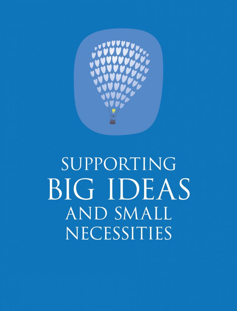Hand Heart Pocket Supporting Big Ideas hot air balloon illustration