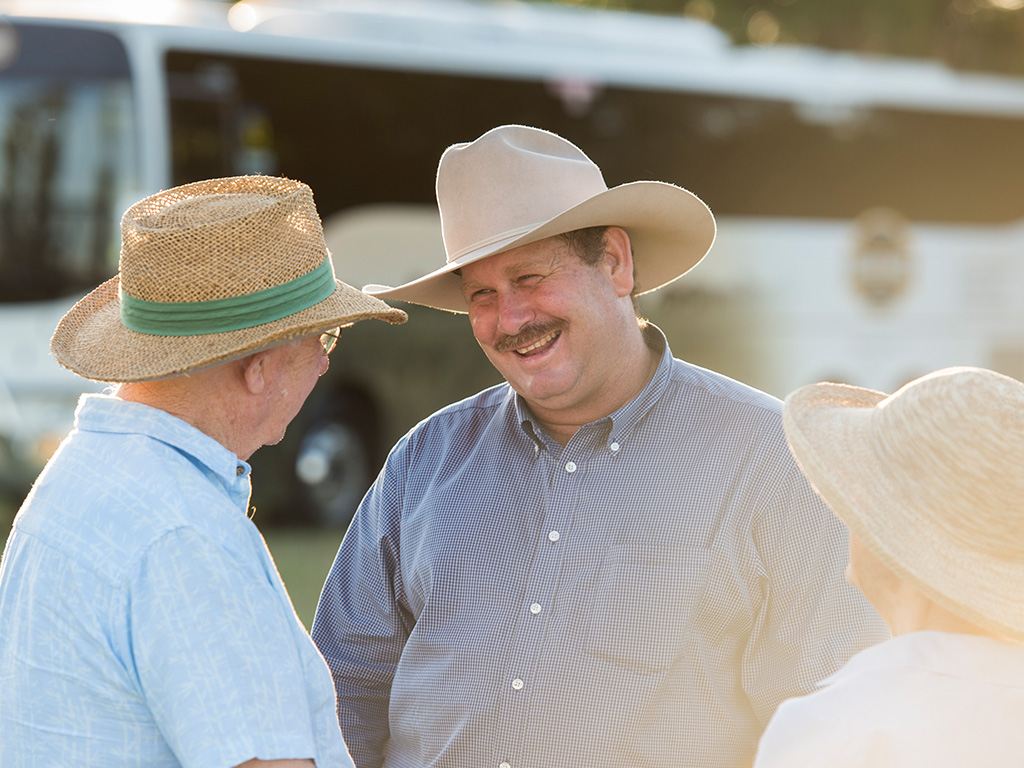 Richard Kinnon chatting with guests