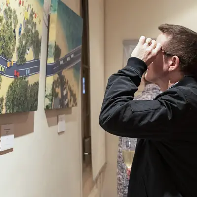 Pete Martin art exhibition at Clovely Estate Cellar Door